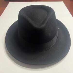 Scala Bristol Soft Wool Fedora Hat in Black, Size Large